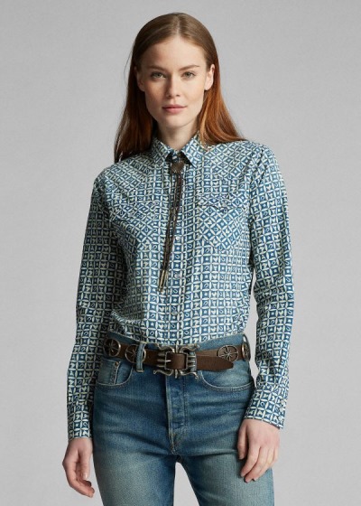 Women's Ralph Lauren Print Western Shirts | 753869CBL